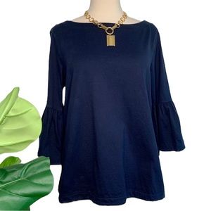 Banana Republic Navy Tee with 3/4 Bell Sleeves